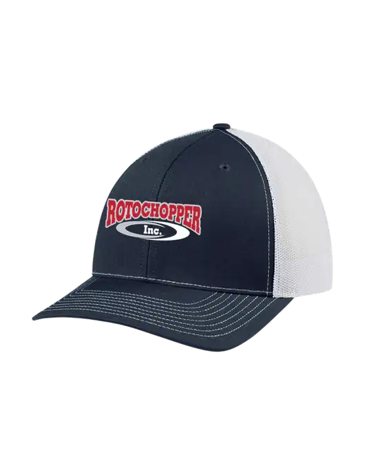 Richardson Adjustable Snapback Original 112 Trucker Cap Navy w/White Mesh w/Rotochopper Logo