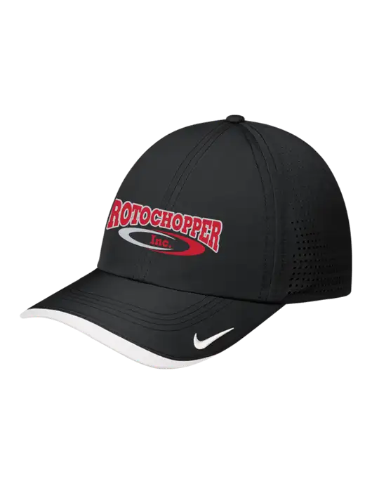 Nike Black/White Dri-FIT Perforated Performance Cap w/Rotochopper Logo