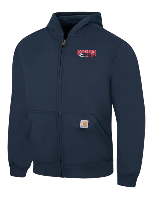 Carhartt Navy Rain Defender Paxton Heavyweight Hooded Zip-Front ...