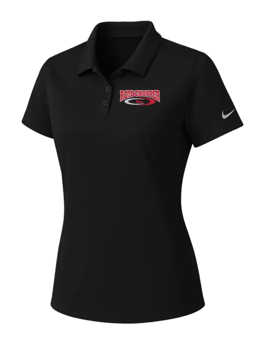 Nike Womens Black Dry Essential Solid Polo w/Rotochopper Logo