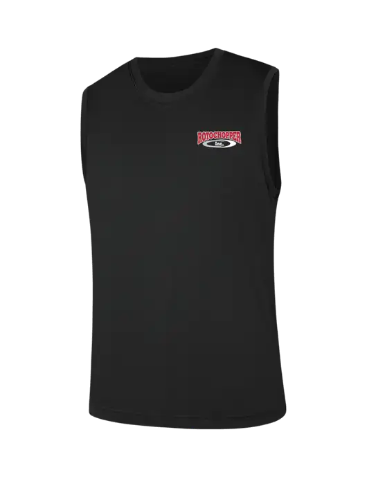 Sleeveless Black PosiCharge Competitor Tee w/Rotochopper Logo