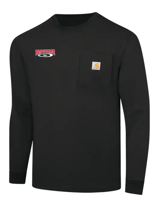 Carhartt Black Workwear Pocket Long Sleeve T-Shirt w/Rotochopper Logo
