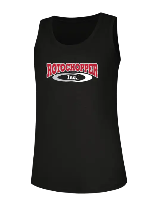 Womens Black Perfect Tri Racerback Tank w/Rotochopper Logo