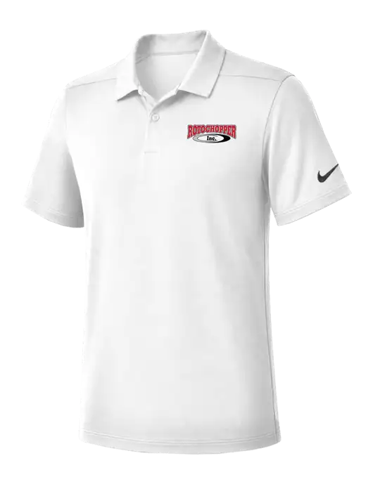 Nike White Dry Essential Solid Polo w/Rotochopper Logo