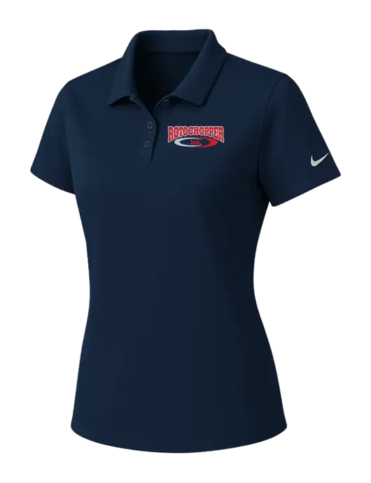 Nike Womens Navy Dry Essential Solid Polo w/Rotochopper Logo