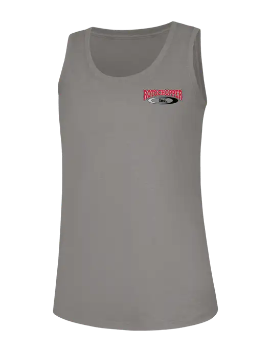 Womens Light Grey Frost Perfect Tri Racerback Tank w/Rotochopper Logo