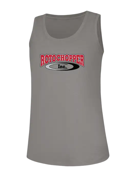Womens Light Grey Frost Perfect Tri Racerback Tank w/Rotochopper Logo