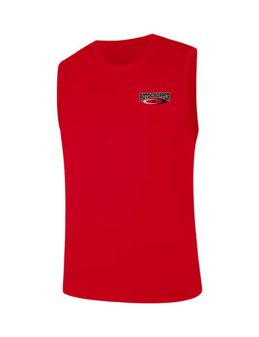 Sleeveless Red PosiCharge Competitor Tee w/Rotochopper Logo