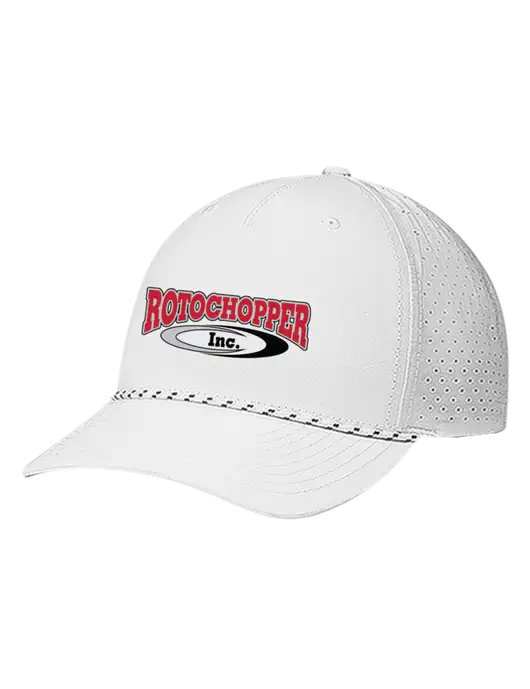 Richardson Laser Perf Performance White/White-Black Rope Cap w/Rotochopper Logo
