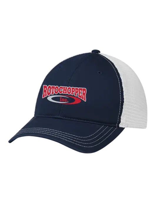 Richardson 111 Garment Washed Trucker Cap Navy w/White Mesh w/Rotochopper Logo