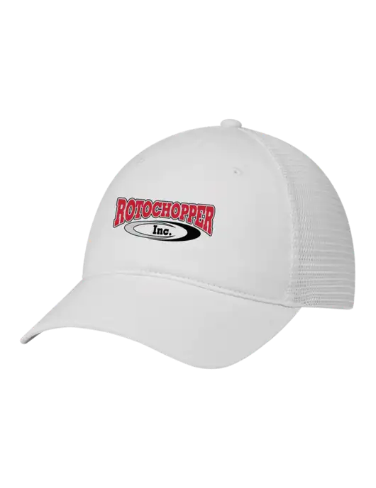 Richardson 111 Garment Washed Trucker Cap White w/White Mesh w/Rotochopper Logo