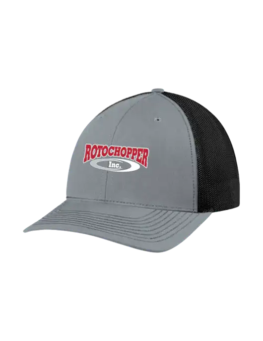 Richardson Adjustable Snapback Original 112 Trucker Cap Heather Grey w/Black Mesh w/Rotochopper Logo