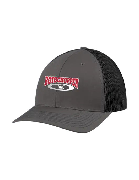 Richardson Adjustable Snapback Original 112 Trucker Cap Dark Grey w/Black Mesh w/Rotochopper Logo