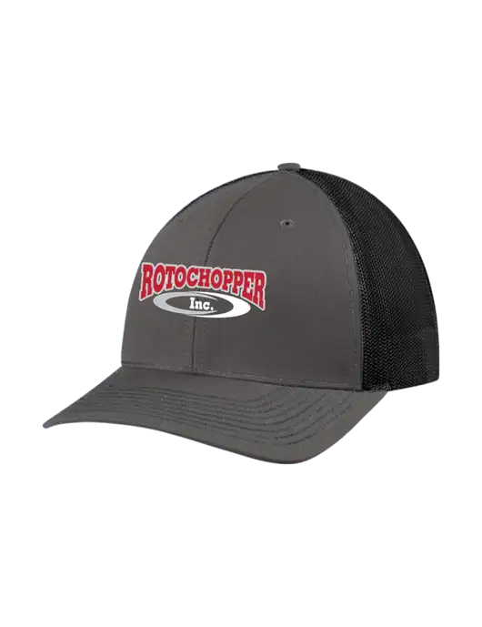 Richardson Adjustable Snapback Original 112 Trucker Cap Dark Grey w/Black Mesh w/Rotochopper Logo