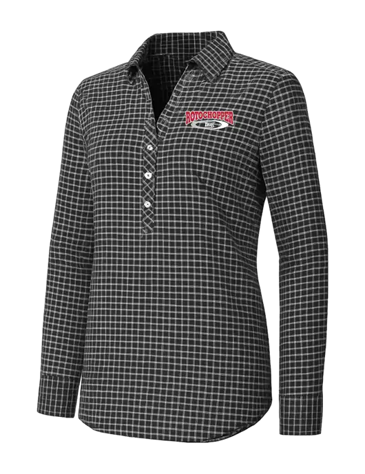 Womens Dark Grey/White City Stretch Shirt w/Rotochopper Logo