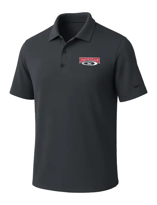 NIKE Dark Grey Dri-Fit Micro Pique Polo w/Rotochopper Logo