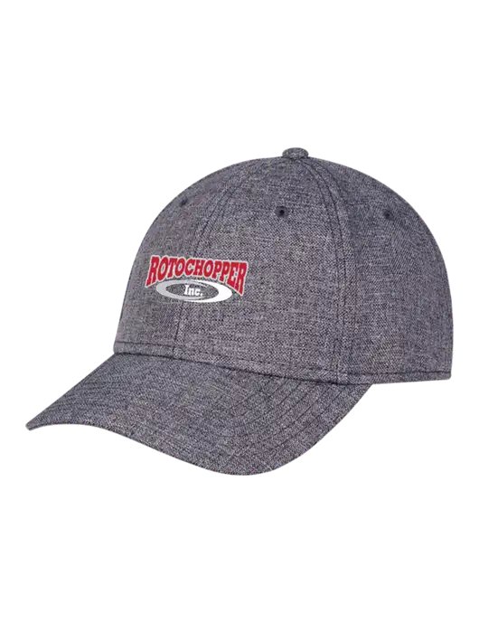 Heather Charcoal Structured Linen Look Cap Hook & Loop w/Rotochopper Logo