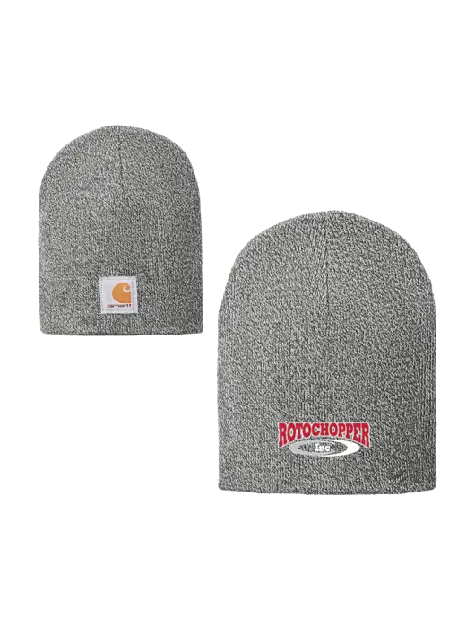 Carhartt Medium Grey Heather Acrylic Knit Hat w/Rotochopper Logo